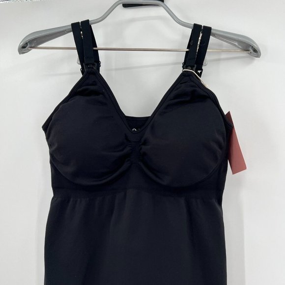 Quince Seamless Black Maternity & Nursing Tank Top Camisole 2-Pack sz S NWT - Picture 4 of 7